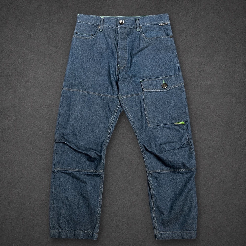 G Star Raw Blue Bearing Cargo 3D Tapered Jeans Mens 32X34 Fits 32X29 Utility